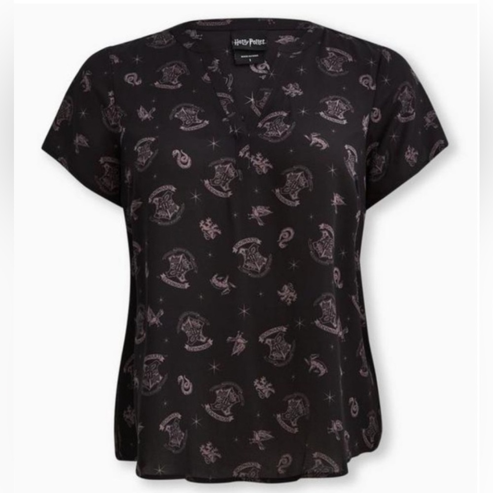Torrid Harry Potter Crest Hi-Low Georgette Blouse 1X (14-16)